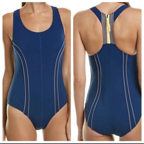 Free People Tops - E Free People FP Movement Delta Navy Blue Activewear Athletic Bodysuit NWT XS